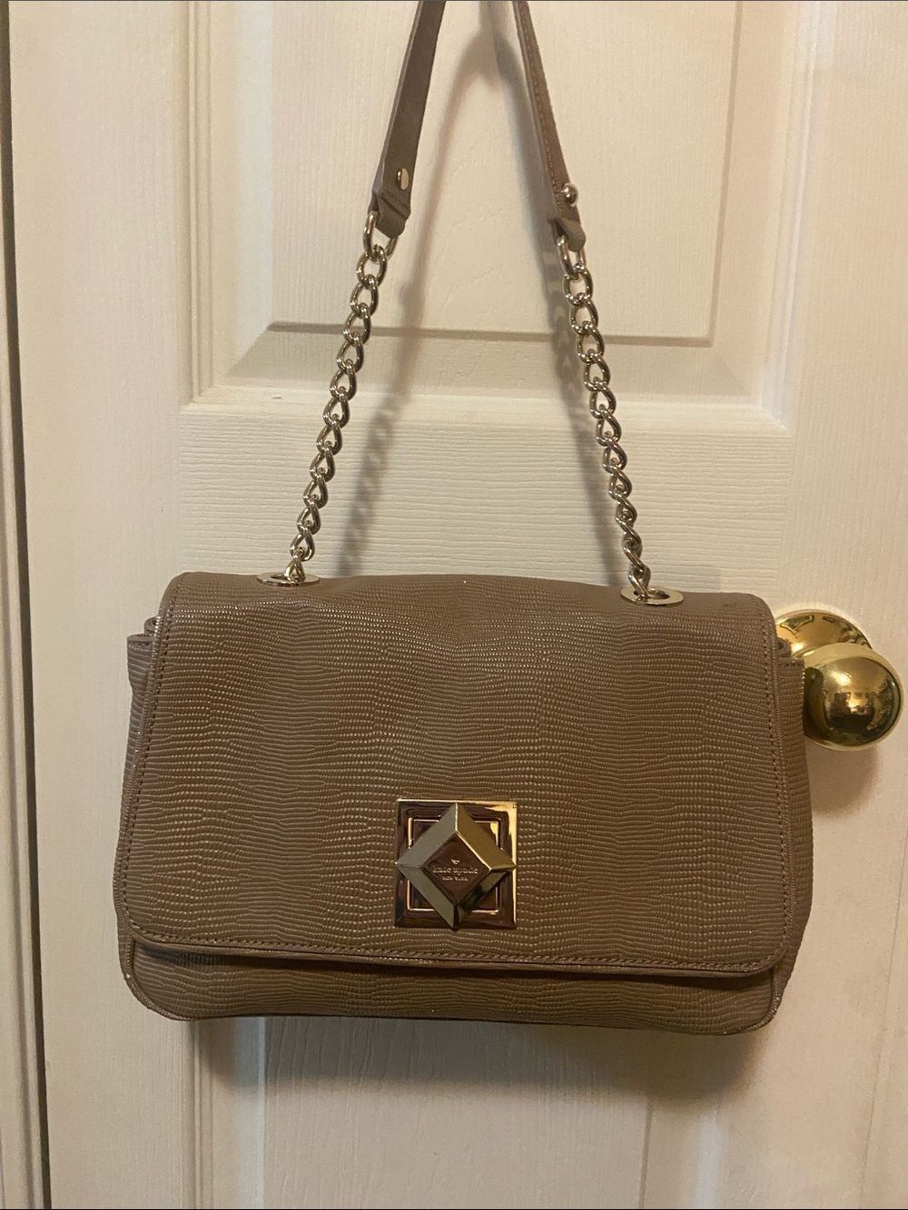 kate spade Beige Shoulder Bag with Gold Hardware